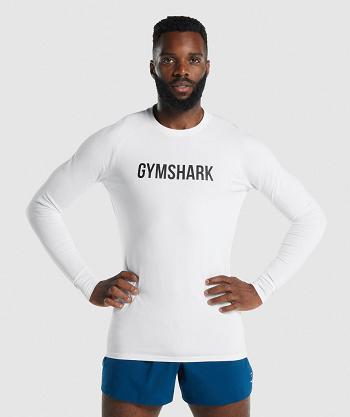Pánské Long Sleeve Gymshark Apollo Bílé | CZ 2611MQZ
